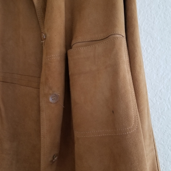 JOY Genuine Leather Camel Cardigan Size L Large - Picture 5 of 14